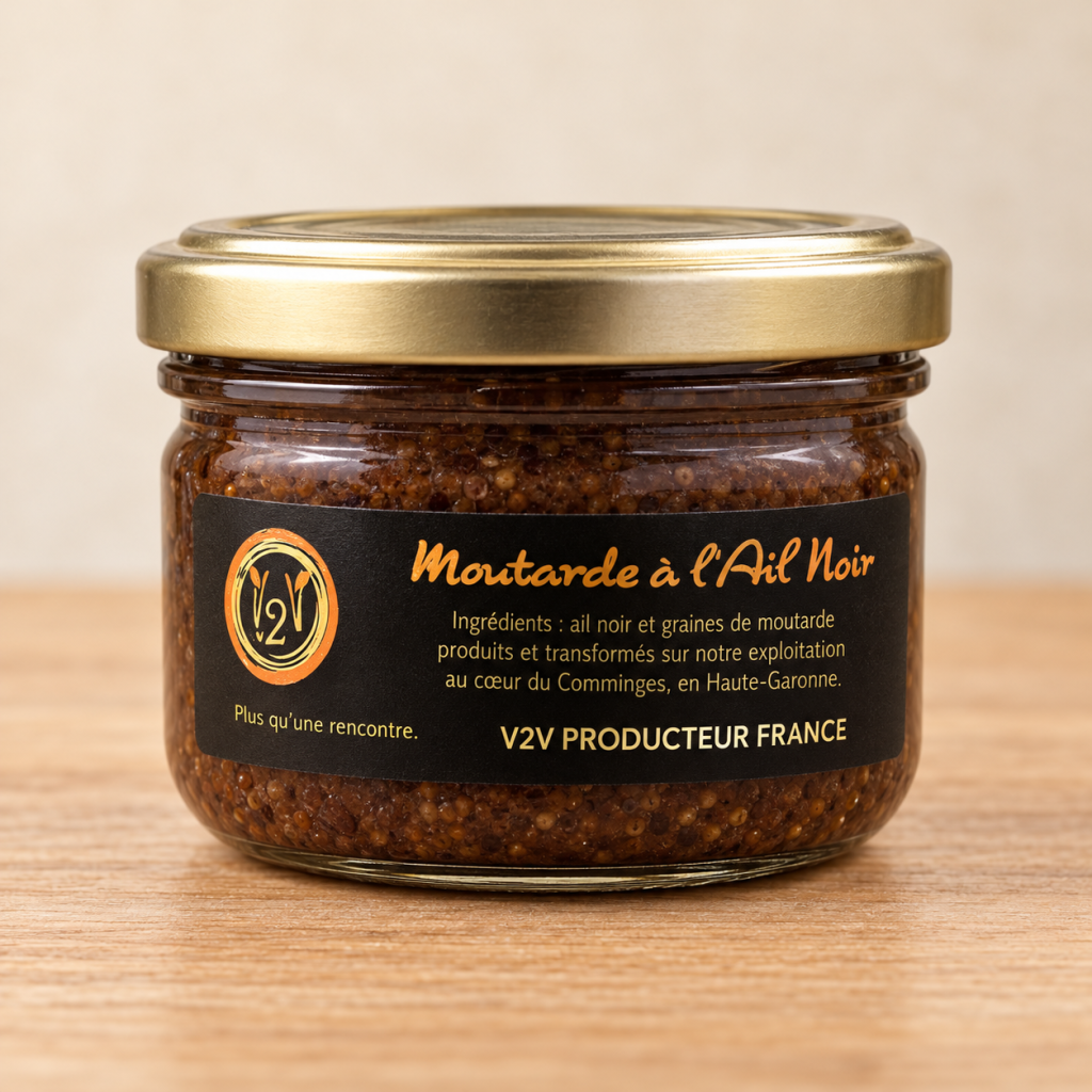 Moutarde à l'ancienne à l'ail noir (100 g)